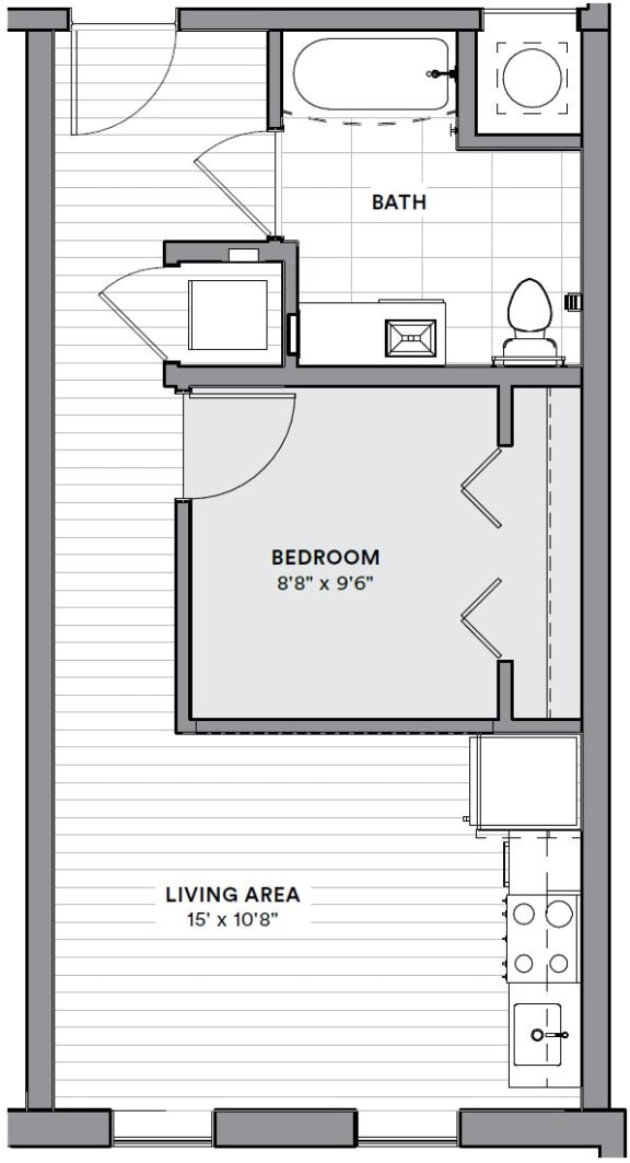 S2 Studio Floor plan at Beckerts Park, Washington