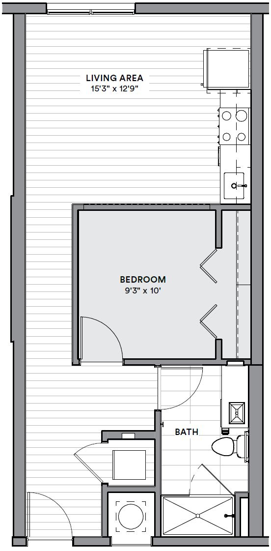 S7 Studio Floor plan at Beckerts Park, Washington, DC