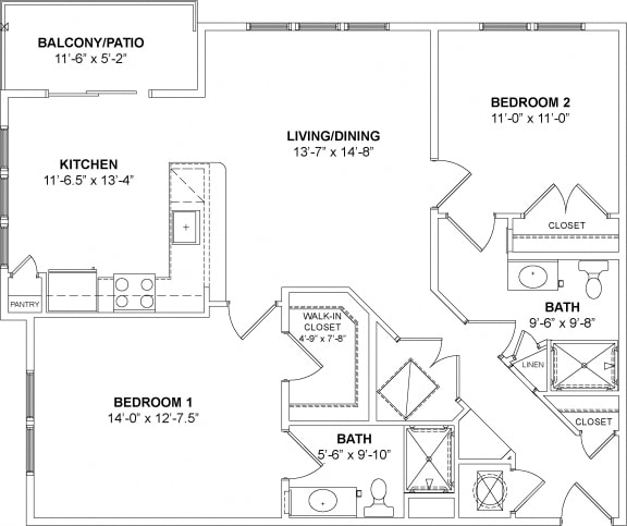 The Parker Floor Plan The Parker Floor Plan at Madison Ellis Preserve, Newtown Square, PA, 19073