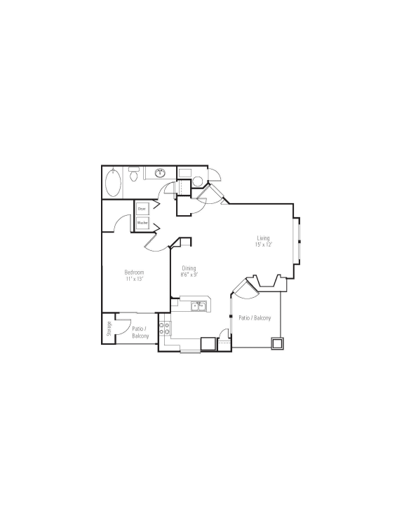 1 bedroom 1 bathroomSilverleaf Floor Plan at The Bluffs at Highlands Ranch, Highlands Ranch, Colorado