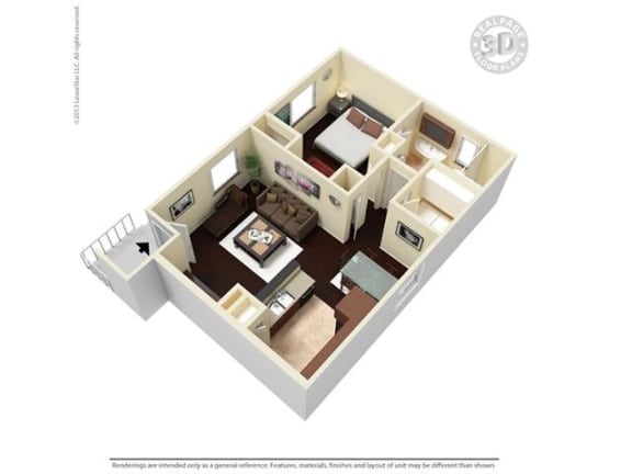 Floor Plan  644 Square-Foot 1x1C Floor Plan at Lyric Apartments, Nevada, 89183