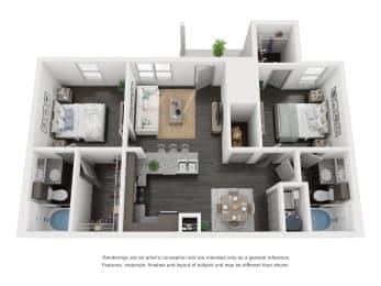 Starting from 966 SF 2 bed 2 bath floor plan at Emerson at Buda, Buda, 78610