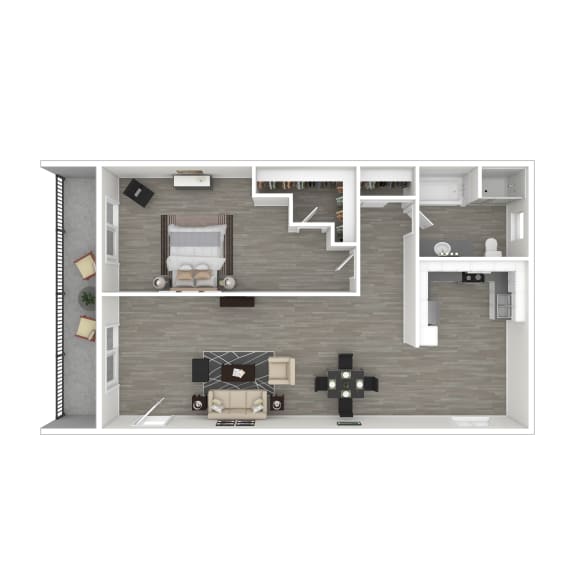 Floor Plan  3D - 1 bedroom floor plan