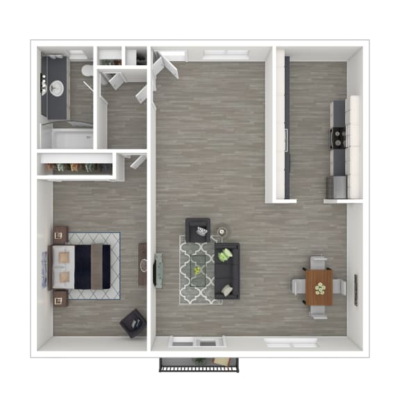 Floor Plan  3D - 1 bedroom floor plan