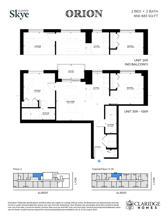 Skye Rentals Orion Balcony Available Units