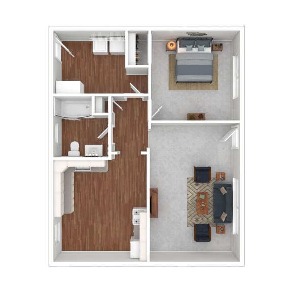 Floor Plan  1 bedroom 1 bathroom floor plan at The Life at Green Arbor, Columbus, OH, 43217