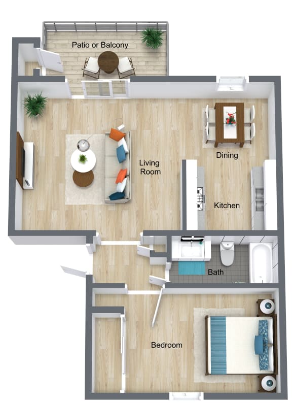 1 Bedroom | 1 Bathroom B at The Life at Edgewater Landing, Ohio