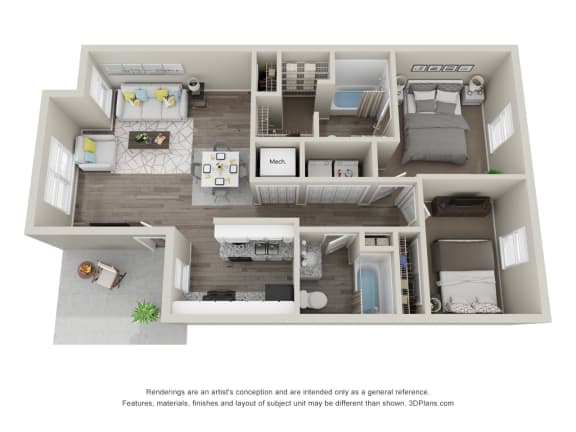 2 bedroom 2 bathroom