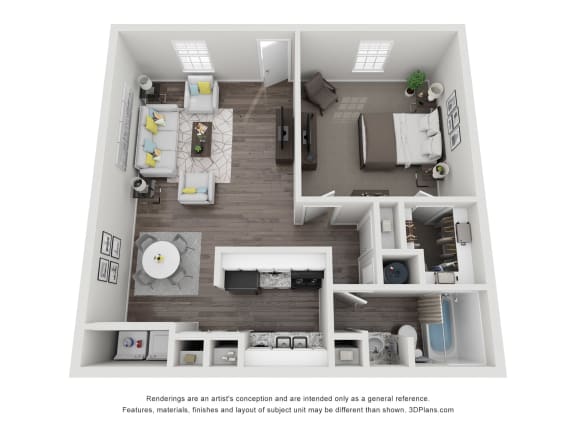 Floor Plan  1 bedroom 1 bathroom, at The Life at Park View, Pasadena, TX, 77502