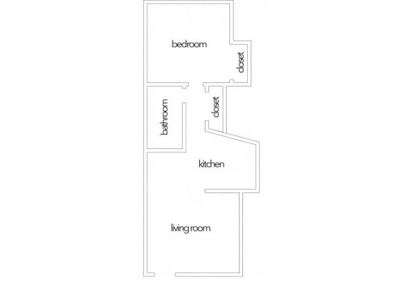 Floor Plan  1 bedroom &amp; 1 bathroom at Carol Mary Apartments in Phoenix, AZ