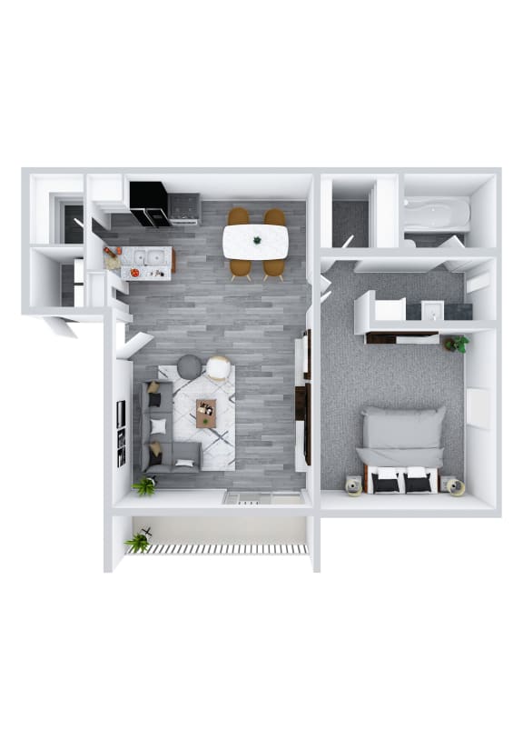Floor Plan  One Bedroom at Westmount at the District