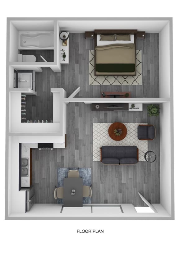 Floor Plan  Junior One Bedroom Floorplan at Casa Del Coronado Apartment