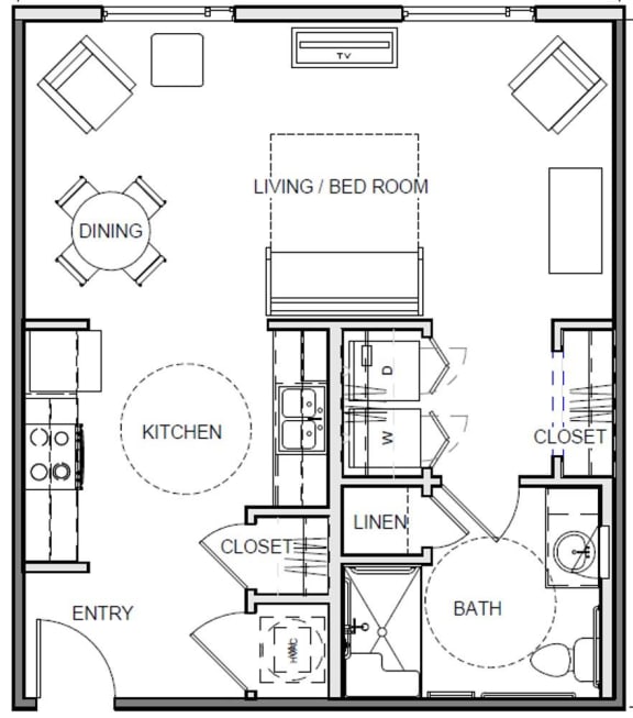 Floor Plan  Studio floor plan image at South Summit Estates Apartments in Phoenix, AZ