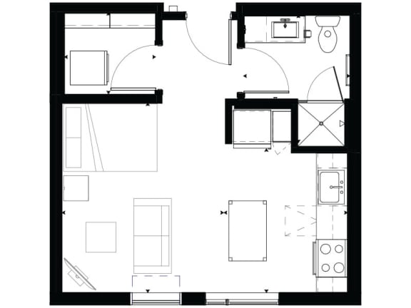 Floor Plan  Marquee Apartments in Loring Park Minneapolis S1 Floor Plan