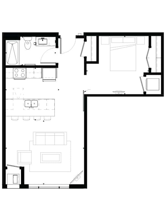 Alcove, 1, and 2 Bedroom Apartments in Minneapolis Marquee