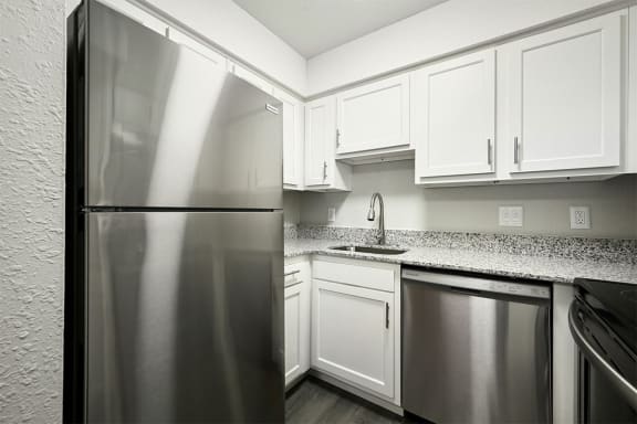southridge apartments kitchen with white cabinets