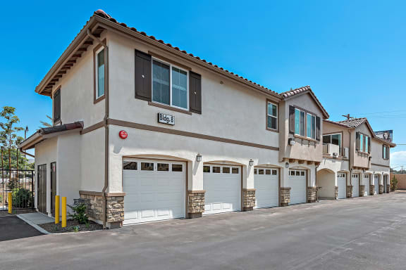 private parking garage at levante apartments in fontana