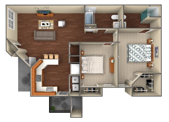  Floor Plan 2 Bedroom 60