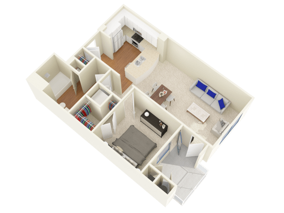 Floor Plan  1 bedroom apartment Oxnard CA