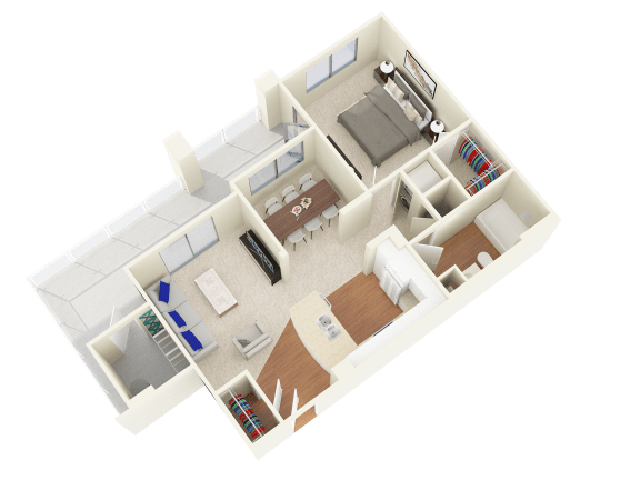 Floor Plan  1 bedroom apartment Oxnard CA