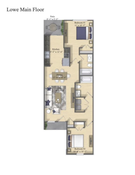 Floor Plan  Two Bedroom house for rent in Denton, TX