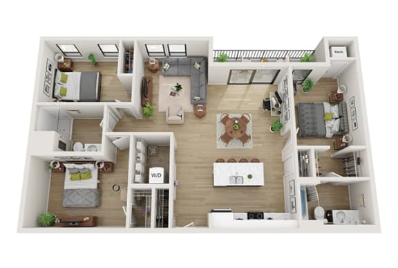 3 bedroom 2 bathroom Schumacher Floor Plan 3 bedroom 2 bathroom Schumacher Floor Plan at Mercantile on Broadway, Fargo