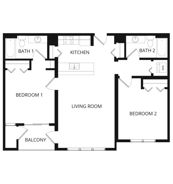  Floor Plan 2x2 L