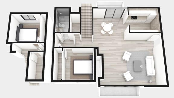 Floor Plan  Two Bed &#x2B; Two Bath Townhouse