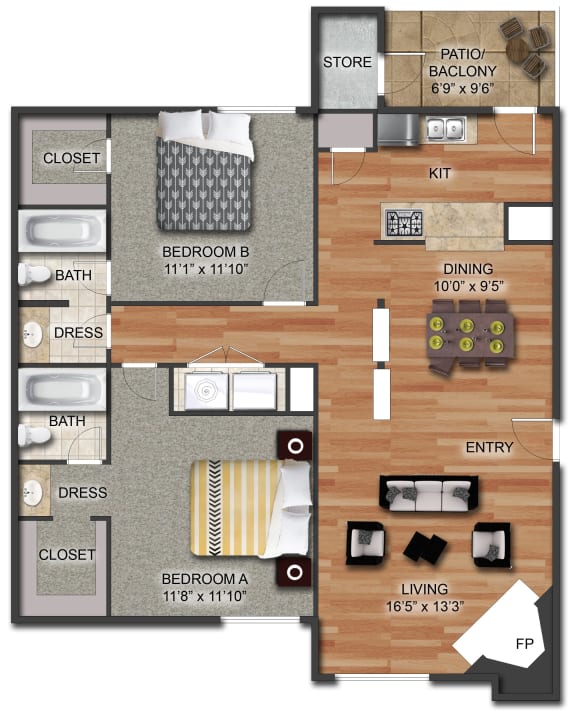 Floor Plans of Ashton Apartments in Saginaw, TX