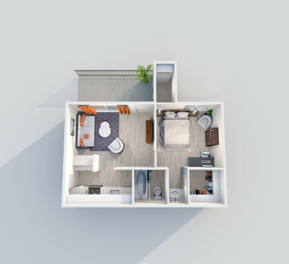 A1 Floor Plan at 2151 Kirkwood Apartments, Texas, 77077