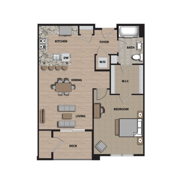 A-1B  Floor Plan at 21 East Apartments, North Attleboro