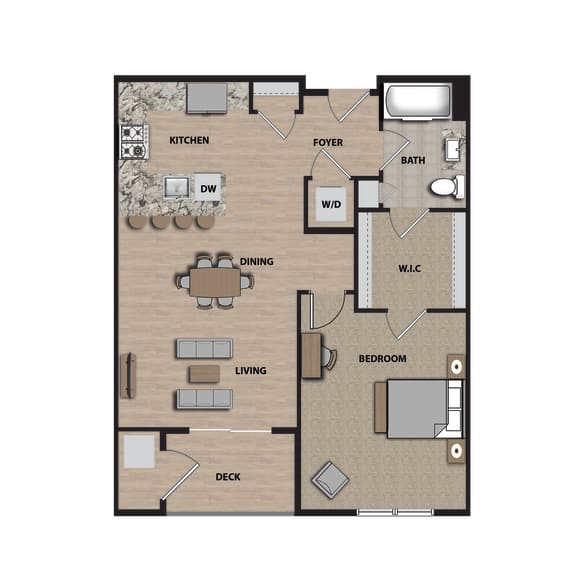 A-1C Floor Plan at 21 East Apartments, Massachusetts