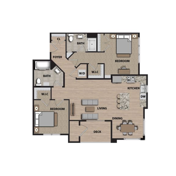 A-2E Floor Plan at 21 East Apartments, North Attleboro, 02760