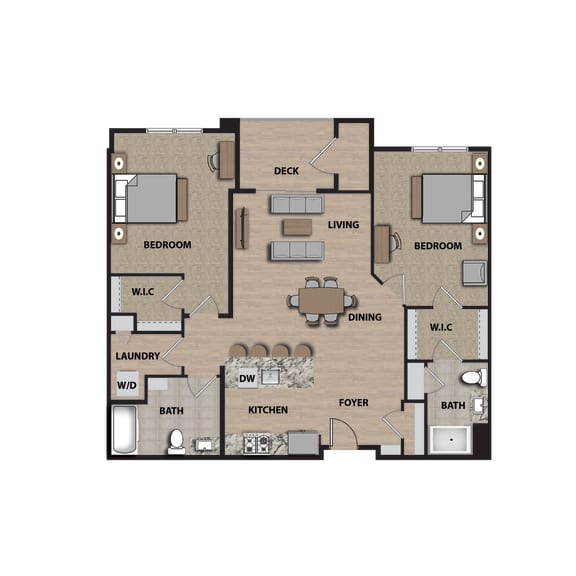 A-2H Floor Plan at 21 East Apartments, North Attleboro, MA