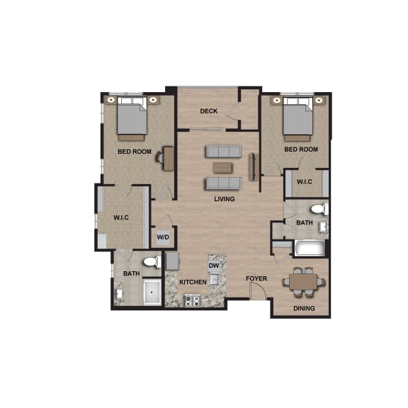 C-2E Floor Plan at 21 East Apartments, North Attleboro, 02760