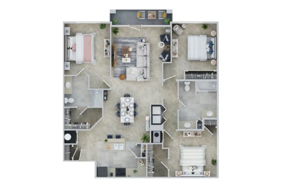 Floor Plan  1526 Sq. Ft 3 BED - 2 BATH | Collins at Alexander at Patroon Creek, New York, 12206