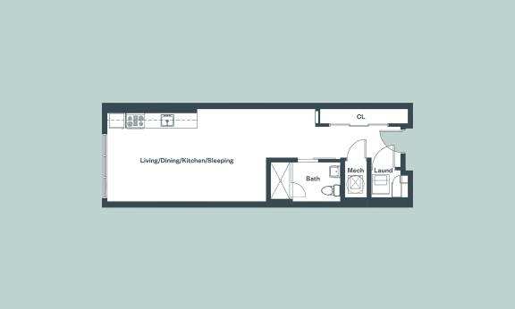 Studio_550sf Floor Plan Studio_550sf Floor Plan at 1177 Greens Farms, Westport, CT