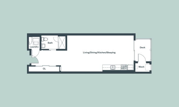 Studio_712sf Floor Plan Studio_712sf Floor Plan at 1177 Greens Farms, Westport, 06880