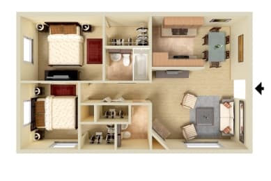  Floor Plan Two Bedroom - Lake Forest II