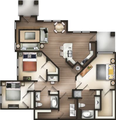 Floor Plan  C1Lg The Mount w/Garage at Creekside at Providence, Tennessee, 37122