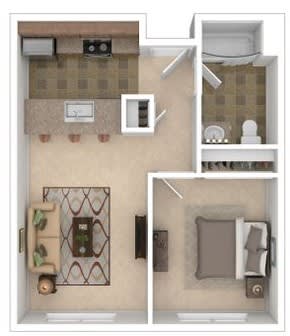 Floor Plan  Tenth One Bed E