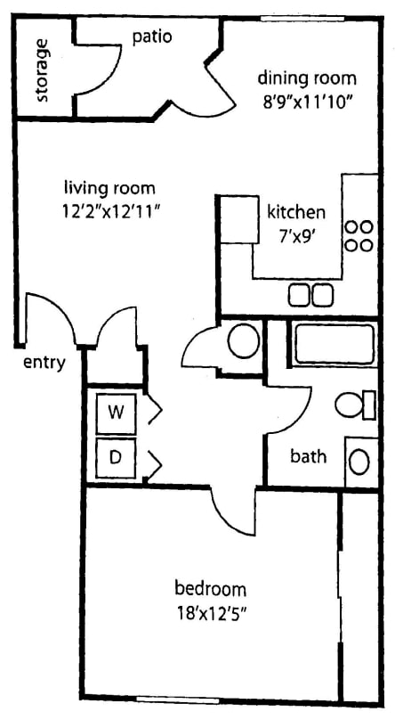 Floor Plan  1x1