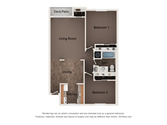 Floor Plan  Birchcreek | 2 Bedroom