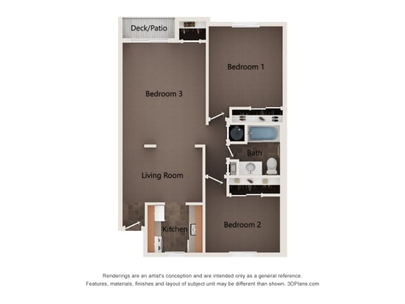 Floor Plan  Birchcreek | 3 Bedroom