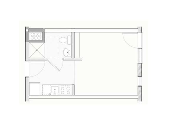 a small floor plan of a small apartment