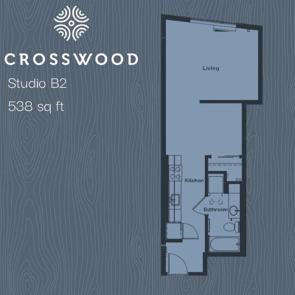 Crosswood Studio B2 538 sqft