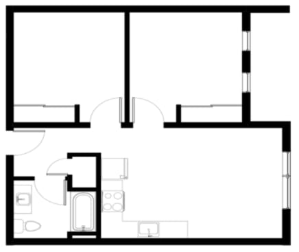Floor Plan  Willamette 1 Bedroom