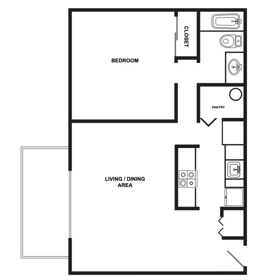 Floor Plan  Edgewood Manor | One Bedroom One Bathroom