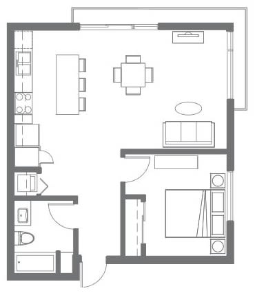 Floor Plan  1x1D