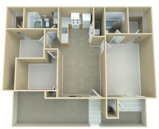 Floor Plan  3 Bed | 2 Bath - The Flats At Peoria III